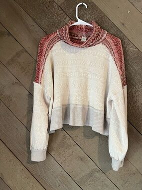 We The Free At the Lodge Two-Tone TurtleNeck Pullover Sweater Cozy